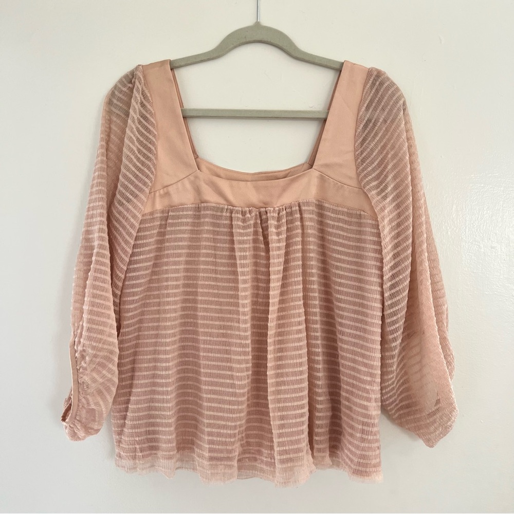 Meadow Rue Blush Striped Blouse